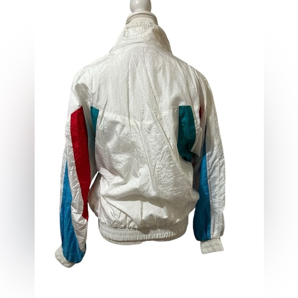 Vintage Westside Connection retro 80s 90s White rainbow Windbreaker jacket Sz Sm - Picture 4 of 7